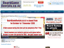 Tablet Screenshot of boardgamerentals.co.nz